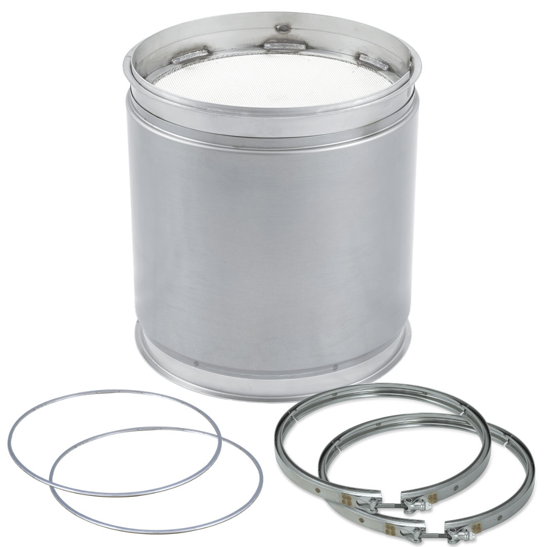 Diesel Particulate Filter DPF with Clamps and Gaskets Compatible with Cummins ISX, Navistar International Replaces 4388410, 4965129, 4965226, 4969700, 4969701, 4969702, 5283669, 5283778