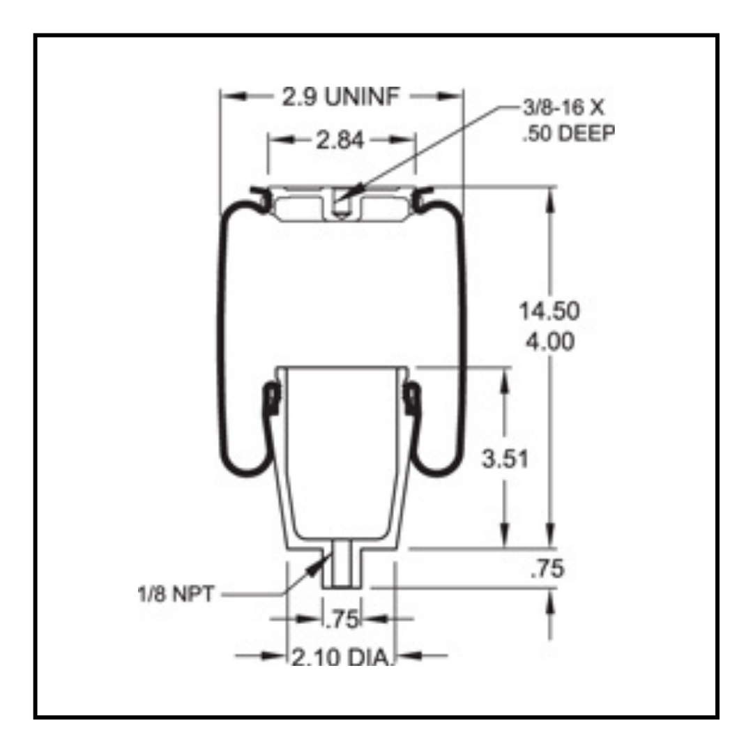 2 Pack Cabin Sleeper Air Spring Bag & Cab Air Suspension Compatible with Kenworth T2000 Trucks Replacing Part Numbers 7110 W02-358-7110, 1S5-152, R81-1002