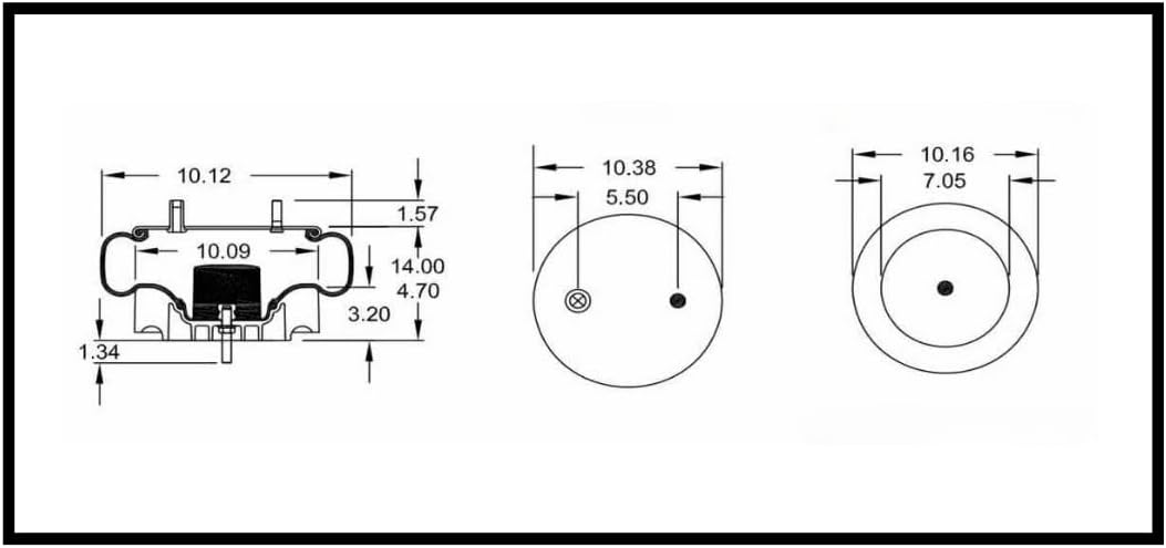 2 Pack Trailer Air Spring Bag & Air Suspension Compatible With W01-358-8729, 1R13-130, 10 10B-13 S 513, 202796
