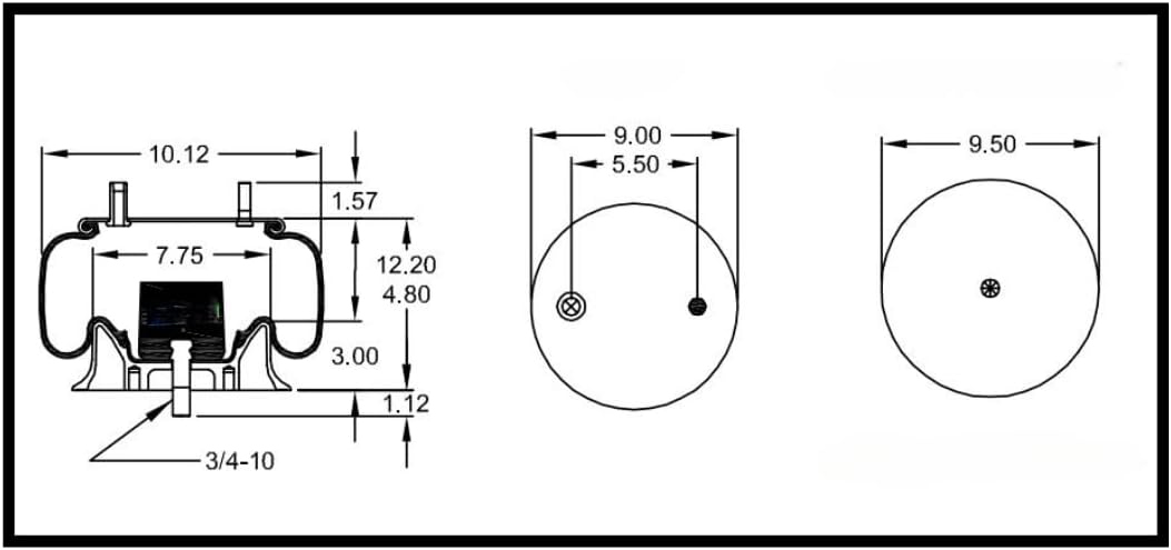 4 Pack Trailer Air Spring Bag & Air Suspension Compatible With W01-358-9039, S-2064, S-11650, 1R12-095