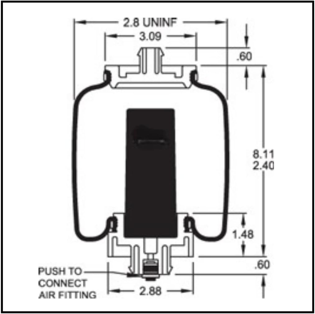 2 Pack Cabin Sleeper Air Spring Bag & Cab Air Suspension Compatible with Freightliner Cascadia, Columbia, Century Class ST TruckS Replacing Part Numbers 7215, W02-358-7215, 18-52651-000, 7215