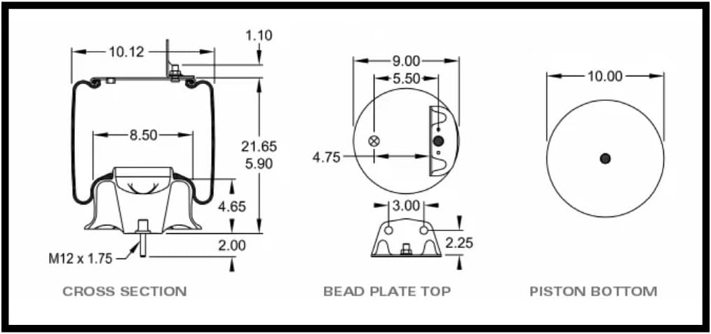 2 Pack Air Spring Bag & Air Suspension Compatible With Volvo Trucks Replacing Part Numbers 20505399, 20733034, 8829, W01-358-8829, 1R12-405