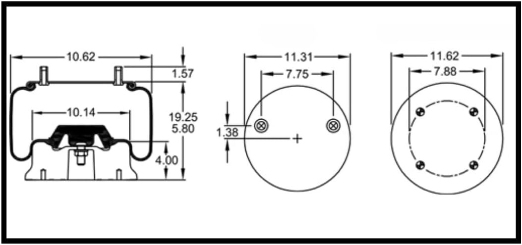 Trailer Air Spring Bag & Air Suspension Compatible With W01-358-8050, S-4771, 1R14-055, 1R14-039