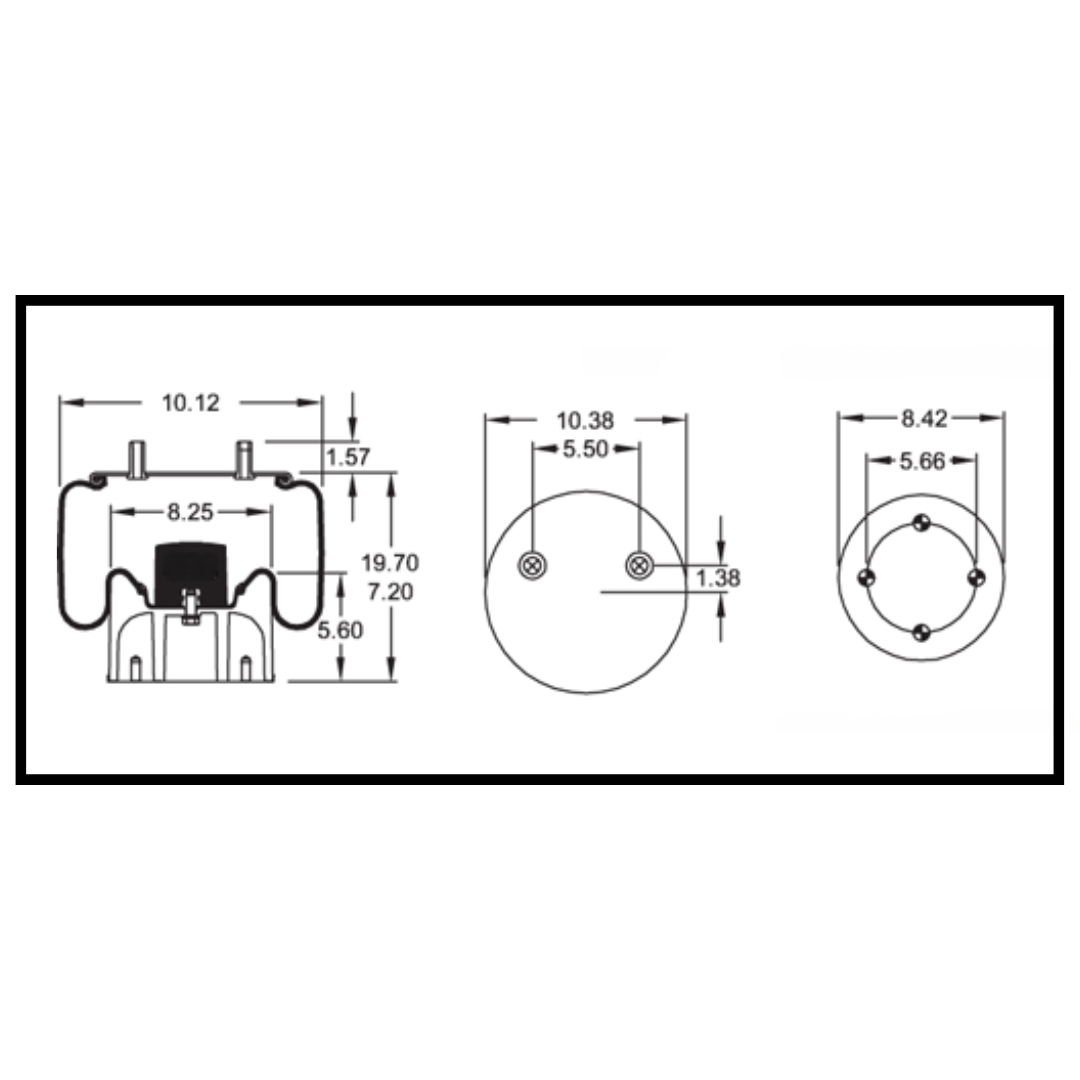 Trailer Air Spring Bag & Air Suspension Compatible with Hendrickson Replacing Part Numbers 8755, 8710, W01-358-8755, S-21623, S22045, C-21623, C22045, 1R13-124