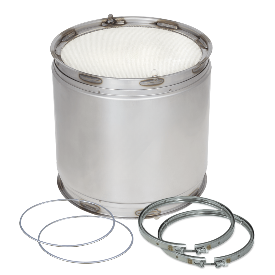 Diesel Particulate Filter DPF with Clamps and Gaskets Compatible with Mack - Volvo MP8 Repalces 85000725, 20864316, 21851879, 21905428