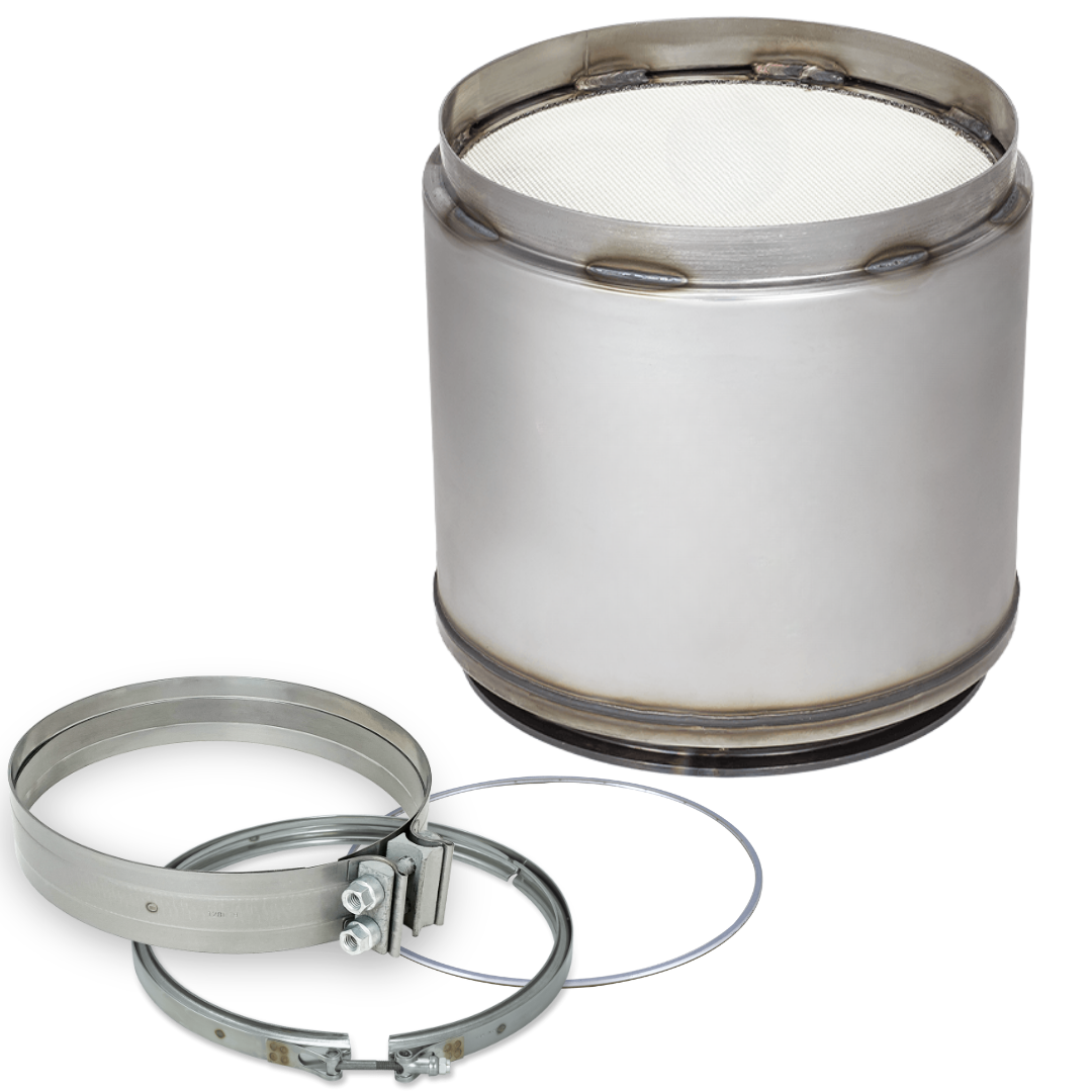 Diesel Particulate Filter DPF with Clamps and Gaskets Compatible with Detroit Diesel DD13, DD15 Replaces A0001403492, A0004903792, A0014903492, A0014903592, A6804903792, A6804910894, A6804913494